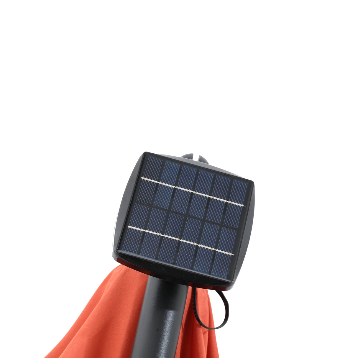 10ft Solar LED Offset Hanging Market Patio Umbrella (Orange)