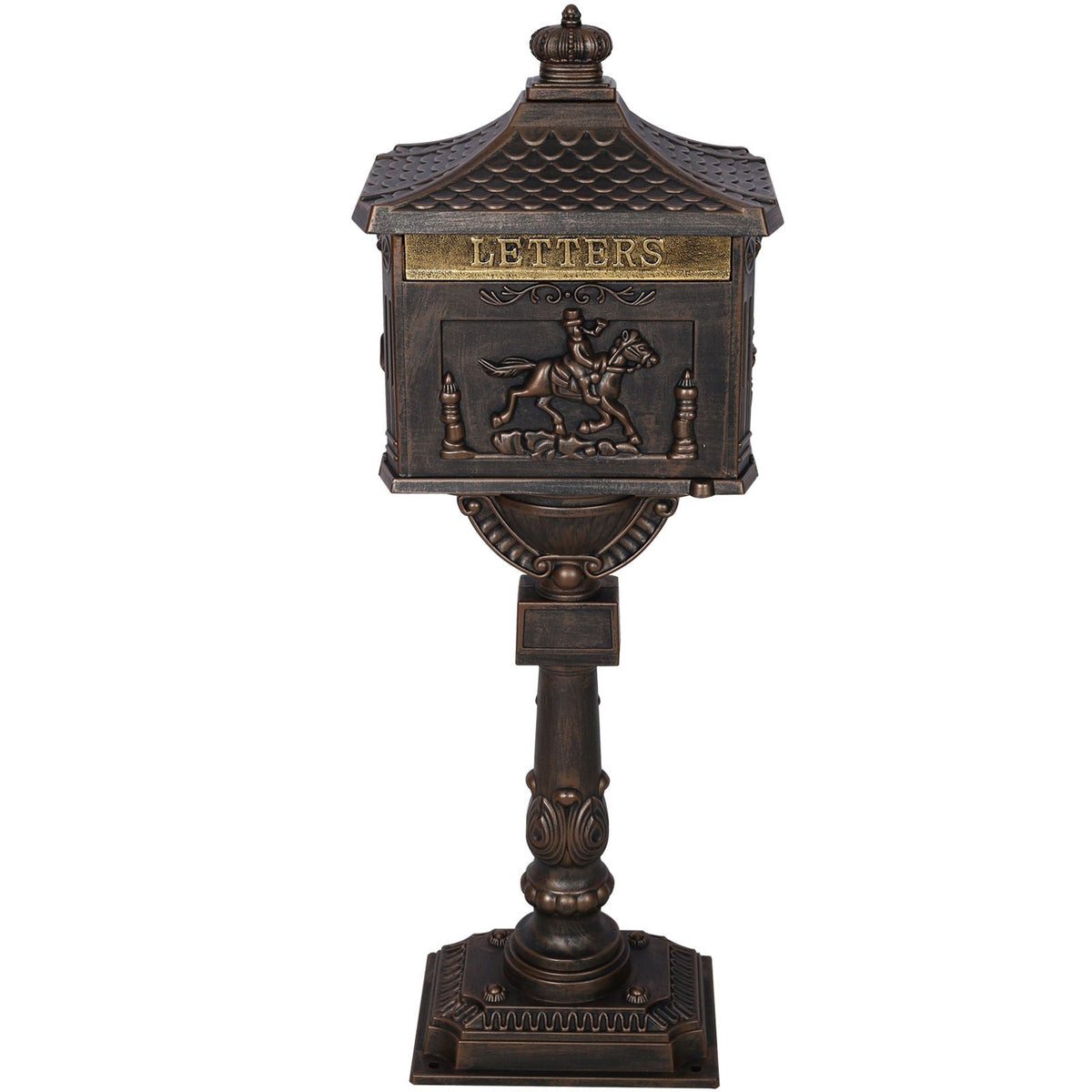 Cast Aluminum Mailbox with Durable Construction – Dark Brown, Black, or White