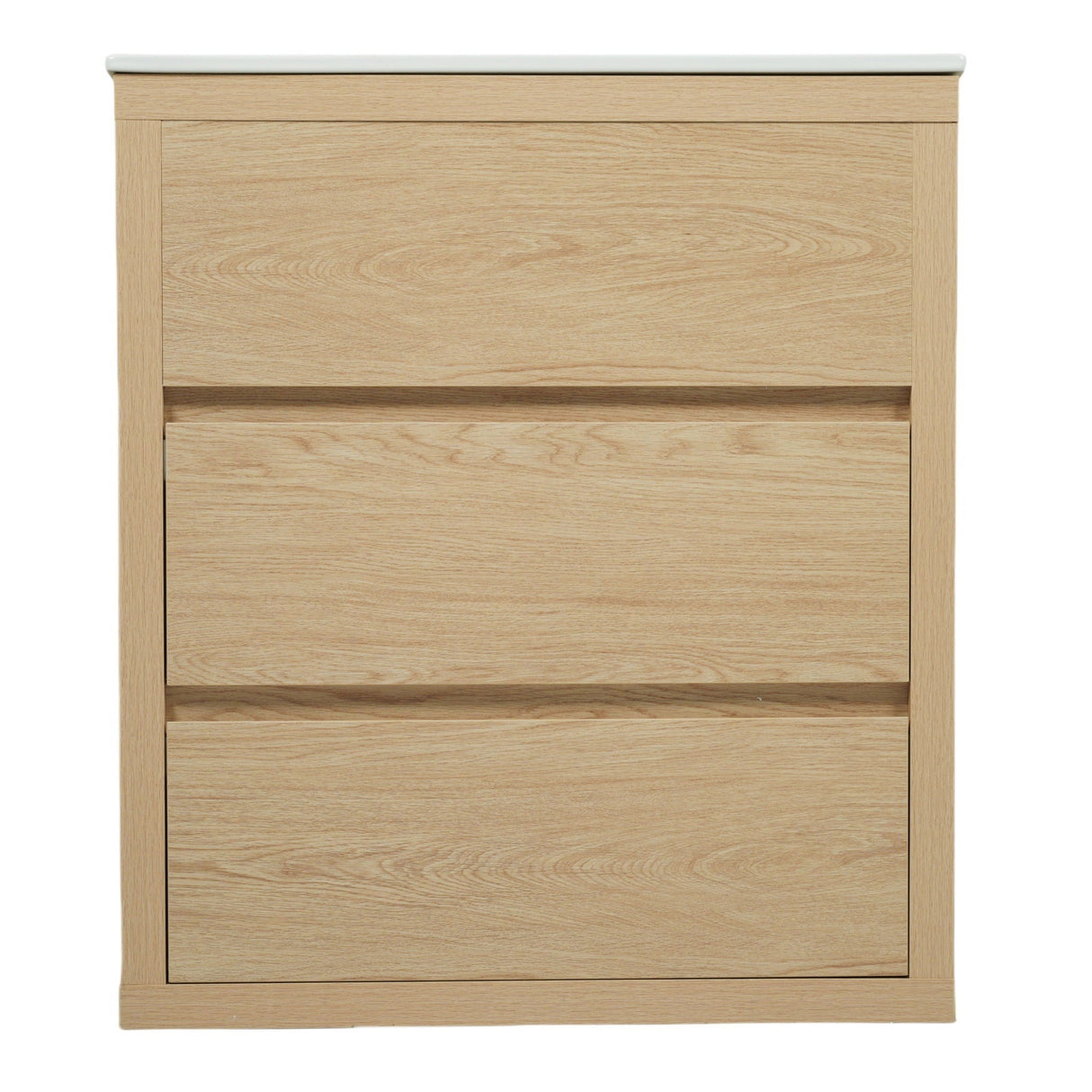 Freestanding Bathroom Vanity With Ceramic Sink, 2 Full Extension Drawers