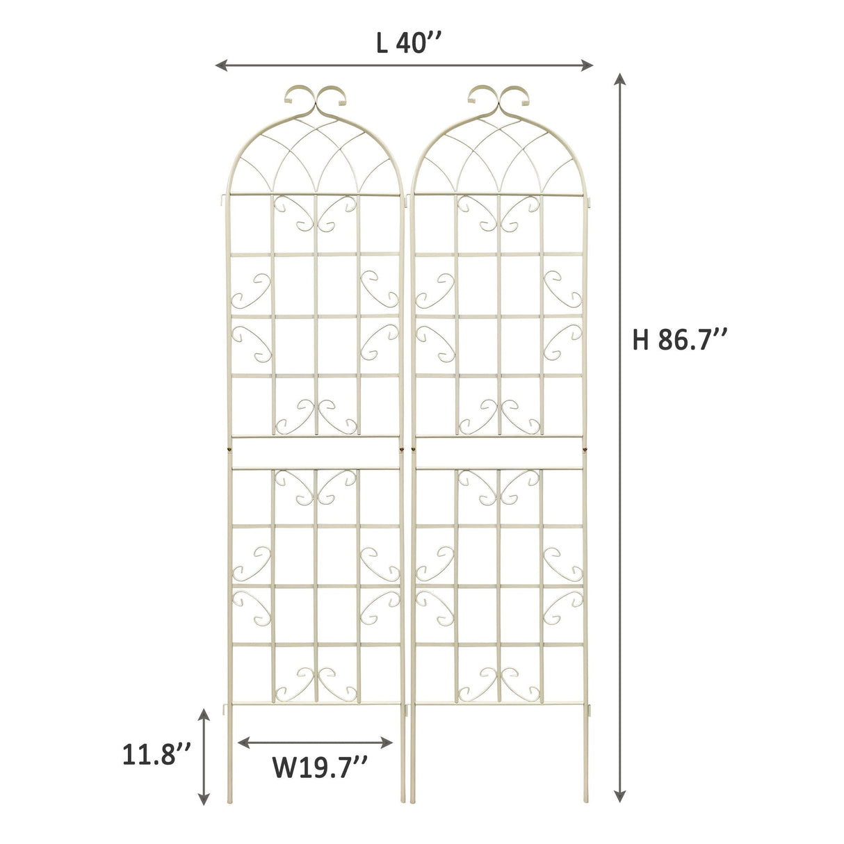 Metal Garden Rustproof Trellis For Climbing Plants Outdoor Flower Support