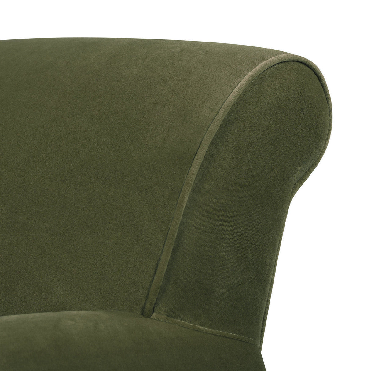 Alana 38" Lawson Accent Arm Chair Metal Casters, Olive Green Performance Velvet