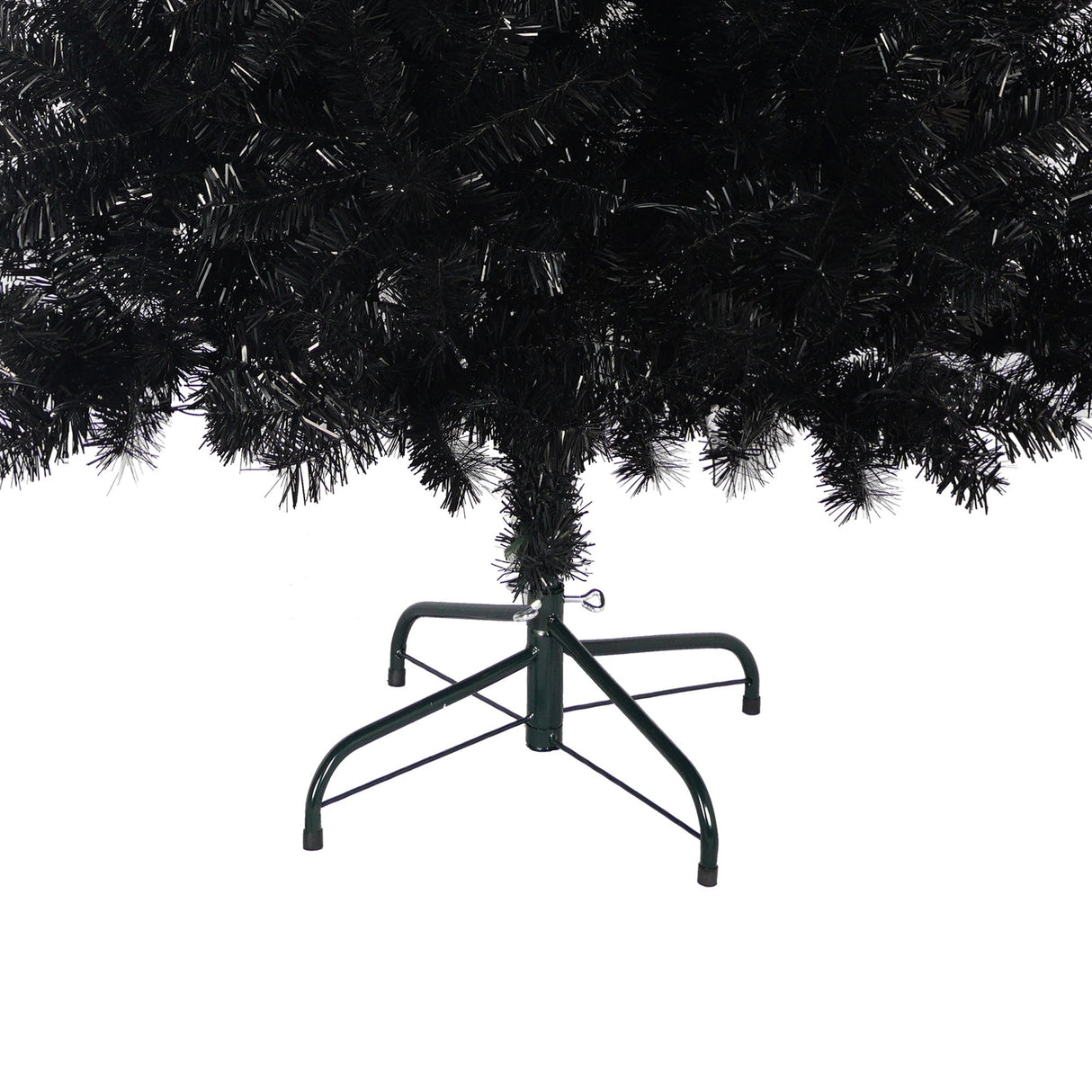 6Ft Curved Hat-Look Black Holiday Tree with Orange & Purple Lights