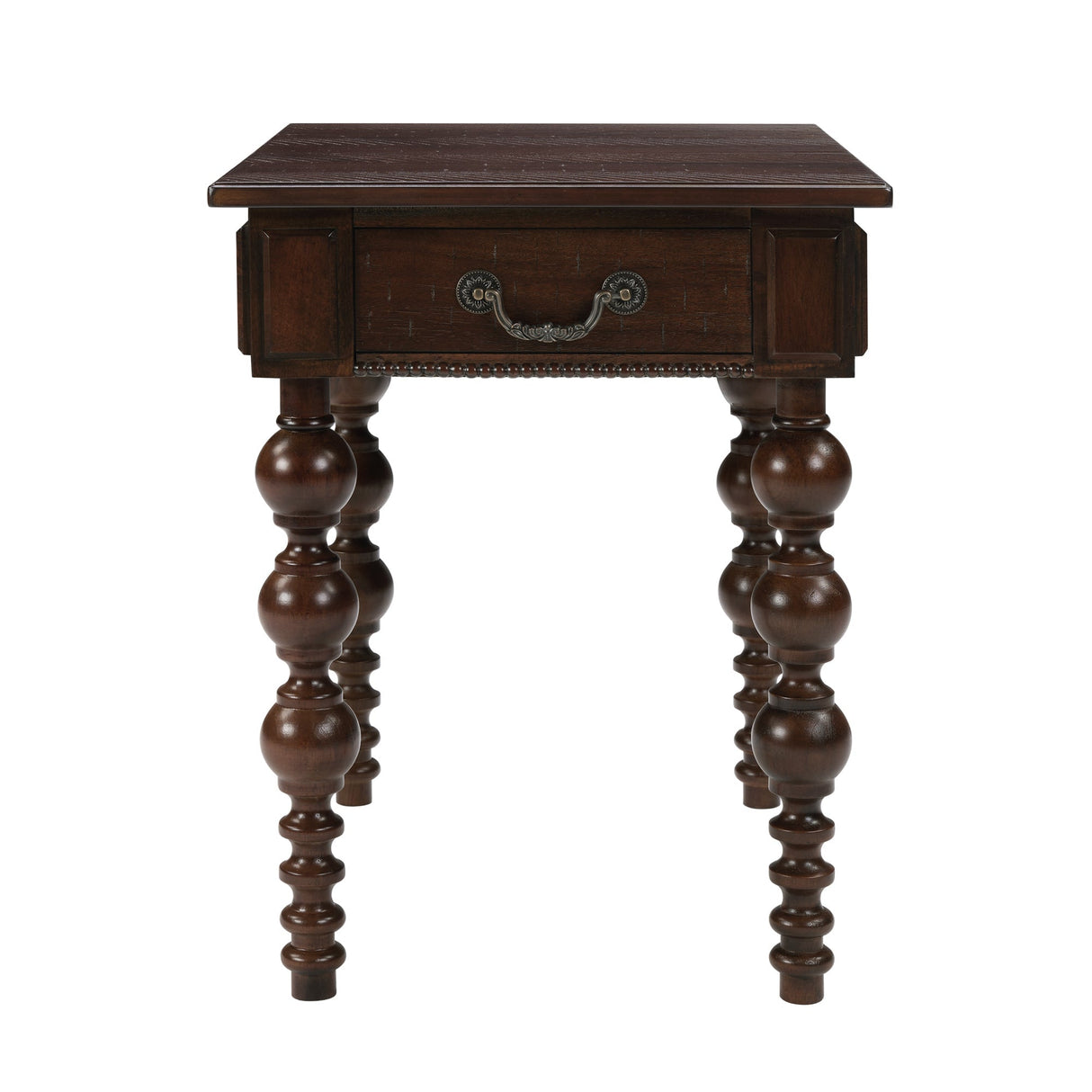 Solid Wood End Table with Drawer Espresso