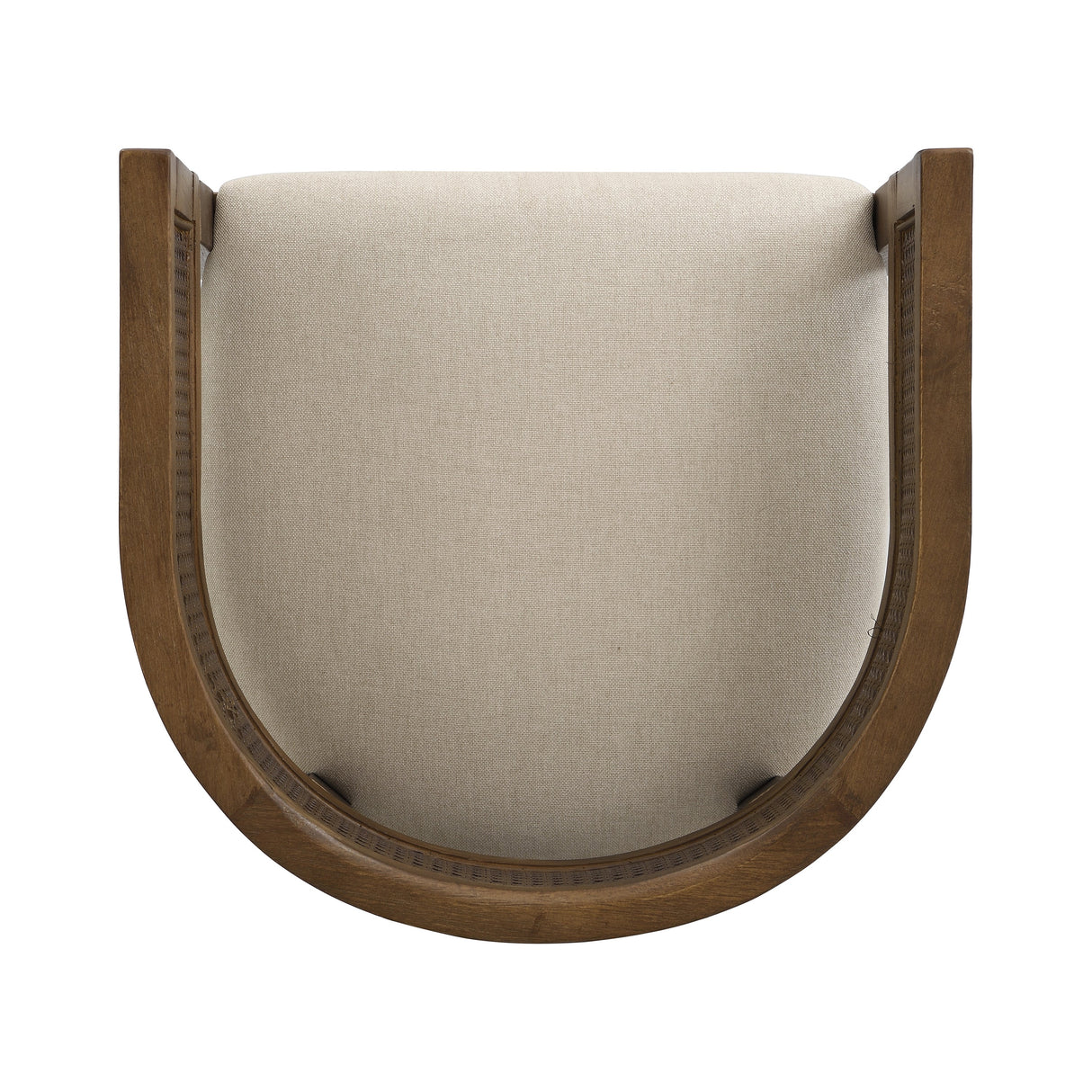 Wood And Rattan Upholstered Arm Bar Stools, Set of 2