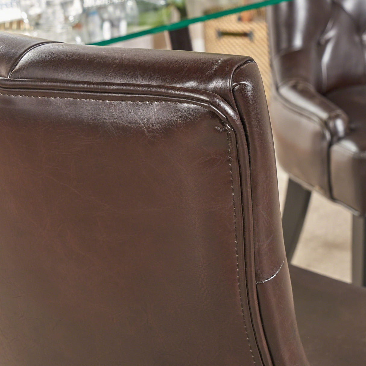 Contemporary Cheney Dining Chair Set With Tufted Design