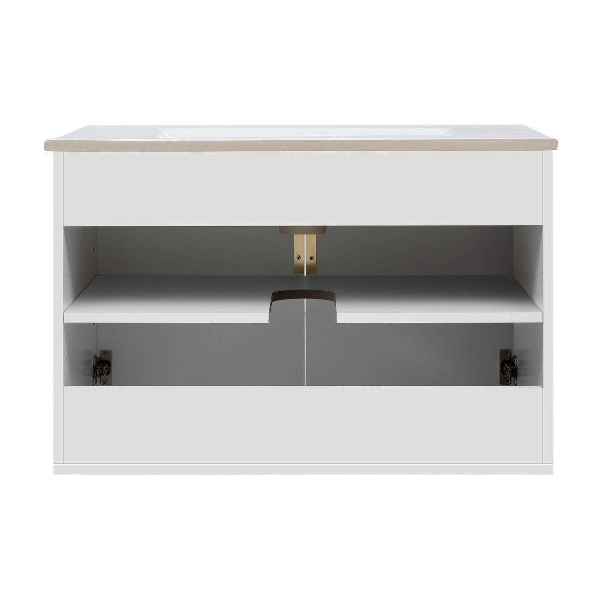Bathroom Vanity With Sink, Rectangular Storage Cabinet With 2 Soft Closing Doors