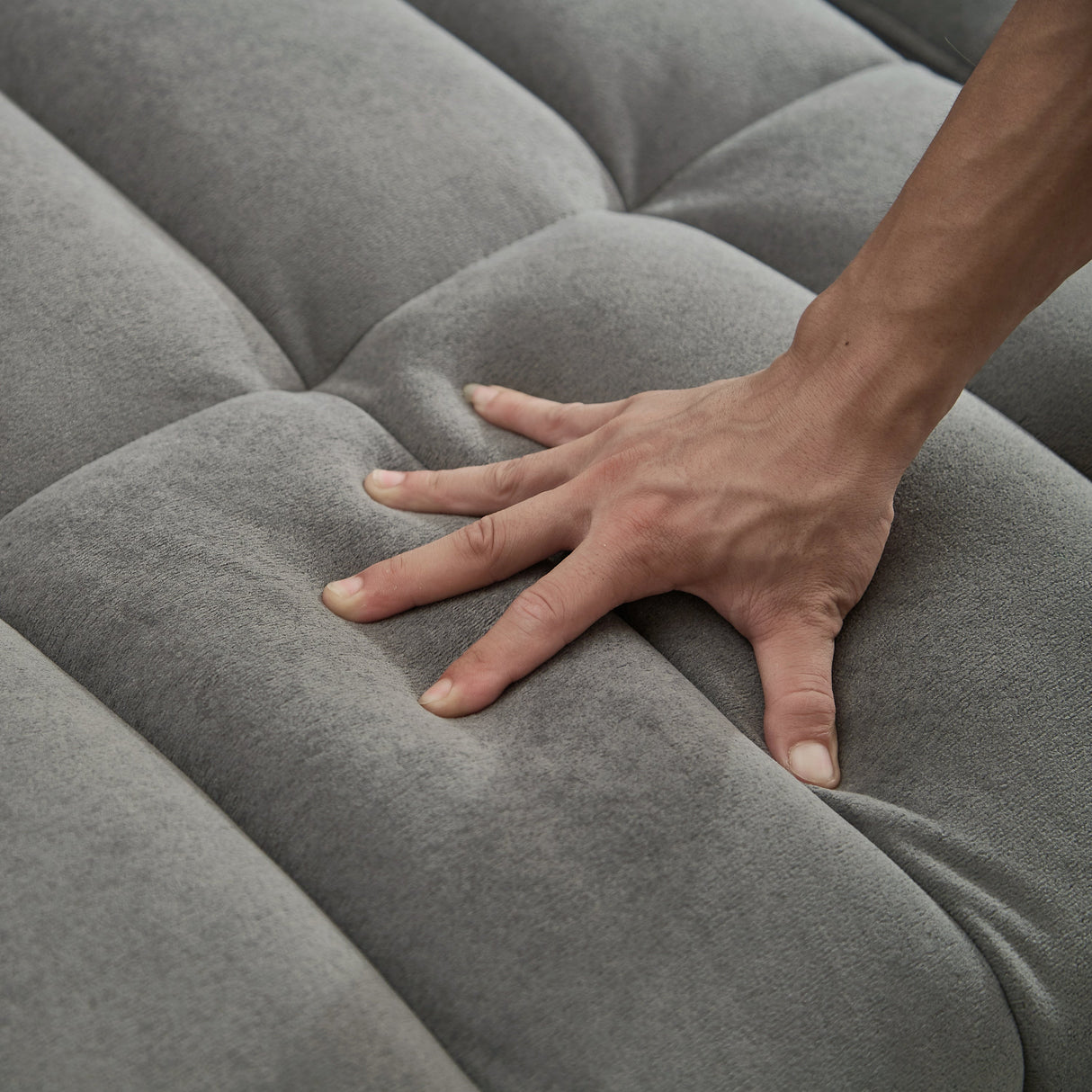 83'' Futon Sofa Bed with Polyester Fabric and Adjustable Backrest