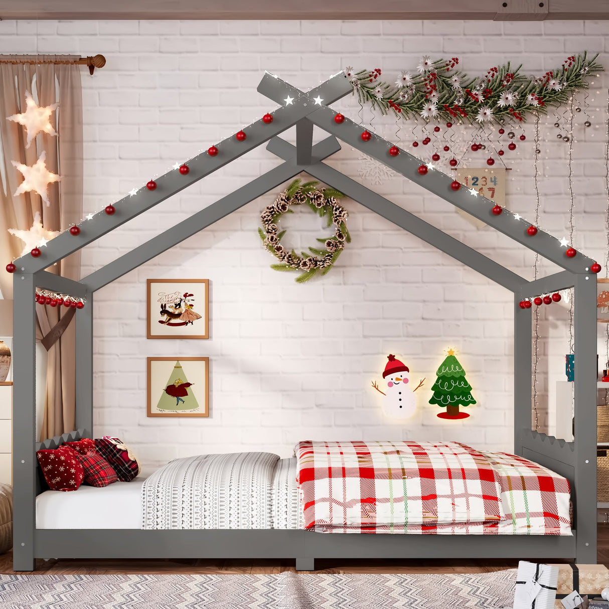 Full House Floor Bed with Support Slats