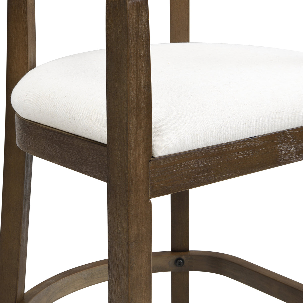 Modern Rubberwood Bar Stool Set with Upholstered Seats