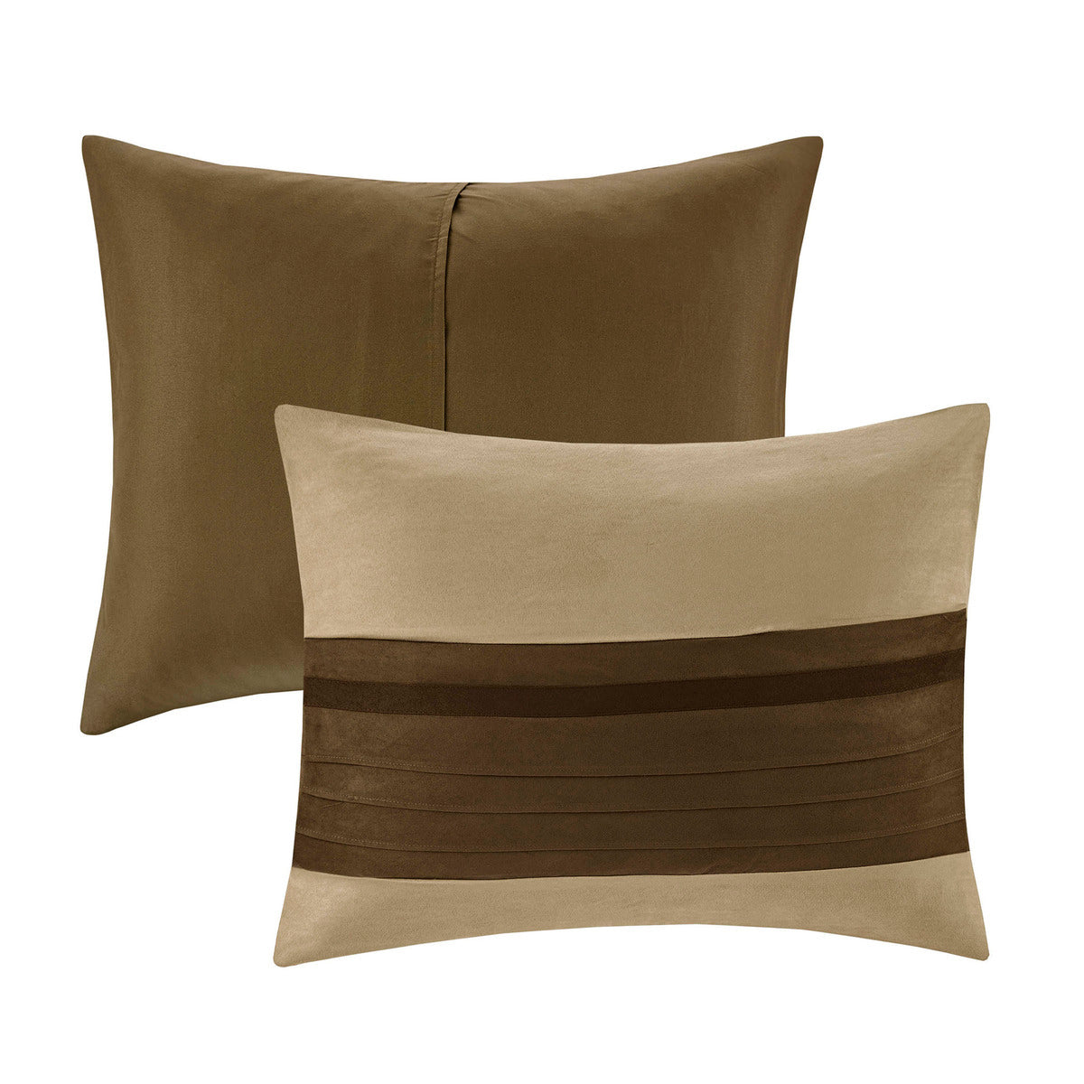 Natural Faux Suede Comforter Set with Hypoallergenic Filling - Cal King