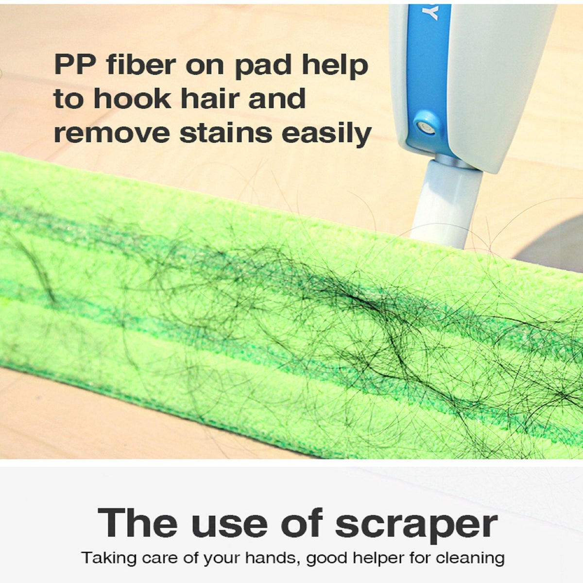 Superfine Fiber Washable Mat Spray Mop With 300Ml Reusable Bottle For Various Floors - Blue