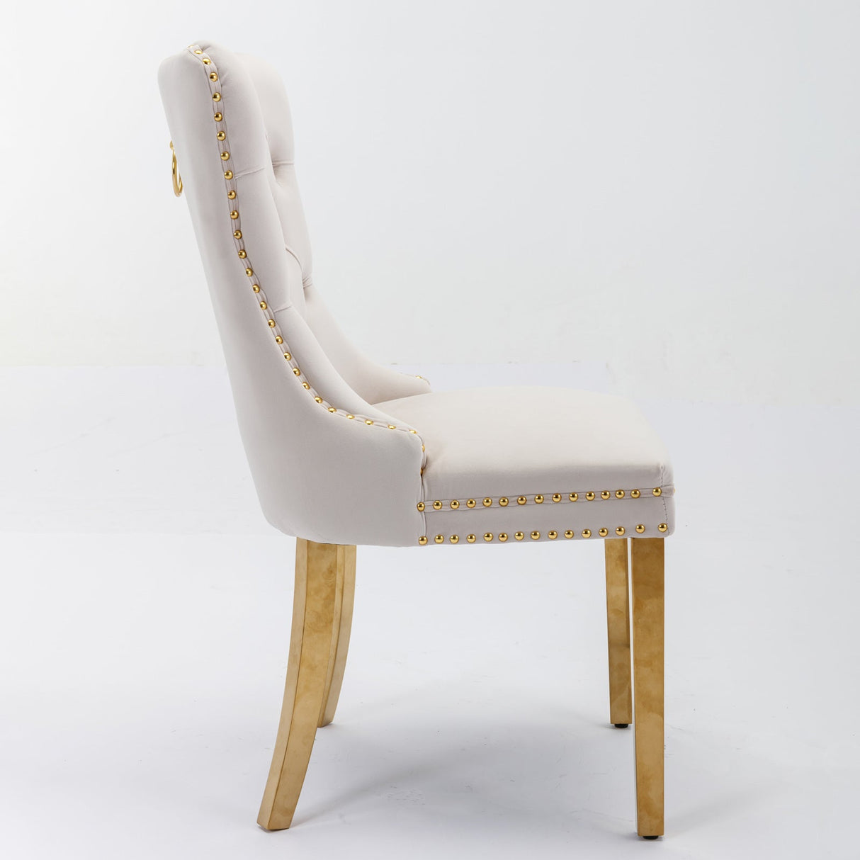 A&A Furniture Nikki Collection Modern Velvet Upholstered Dining Chair Set of 2