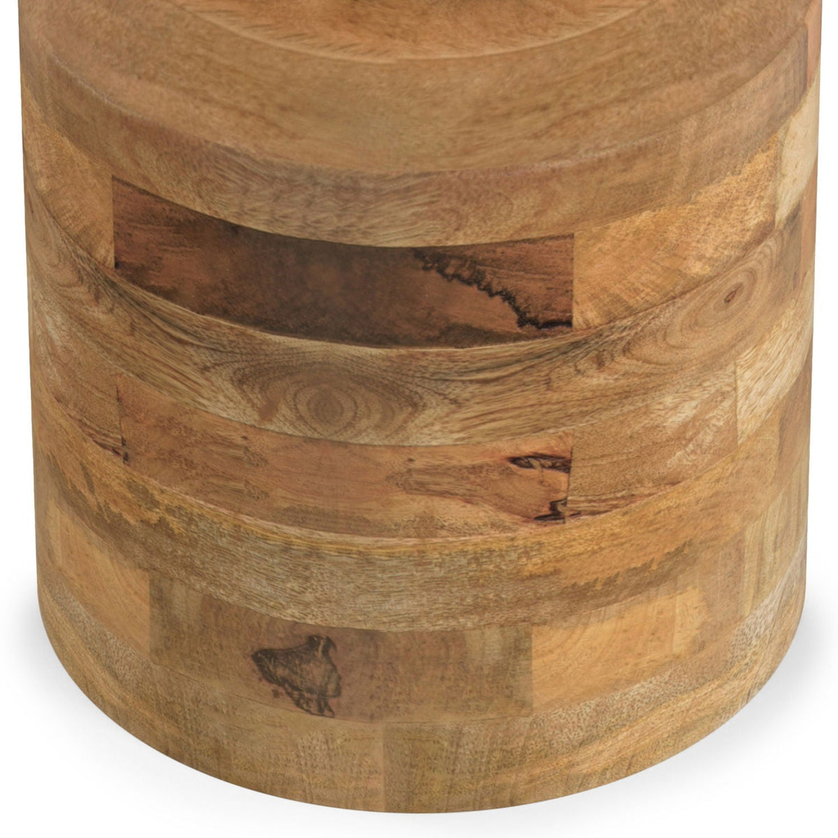 Handcrafted Wooden Accent Table with Sculptural Design - Multiple Colors