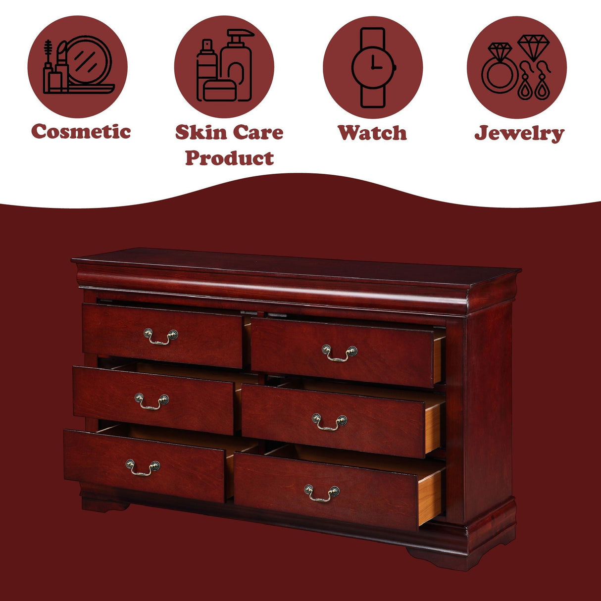 Louis Philippe Bedroom Dresser, Sleek Design