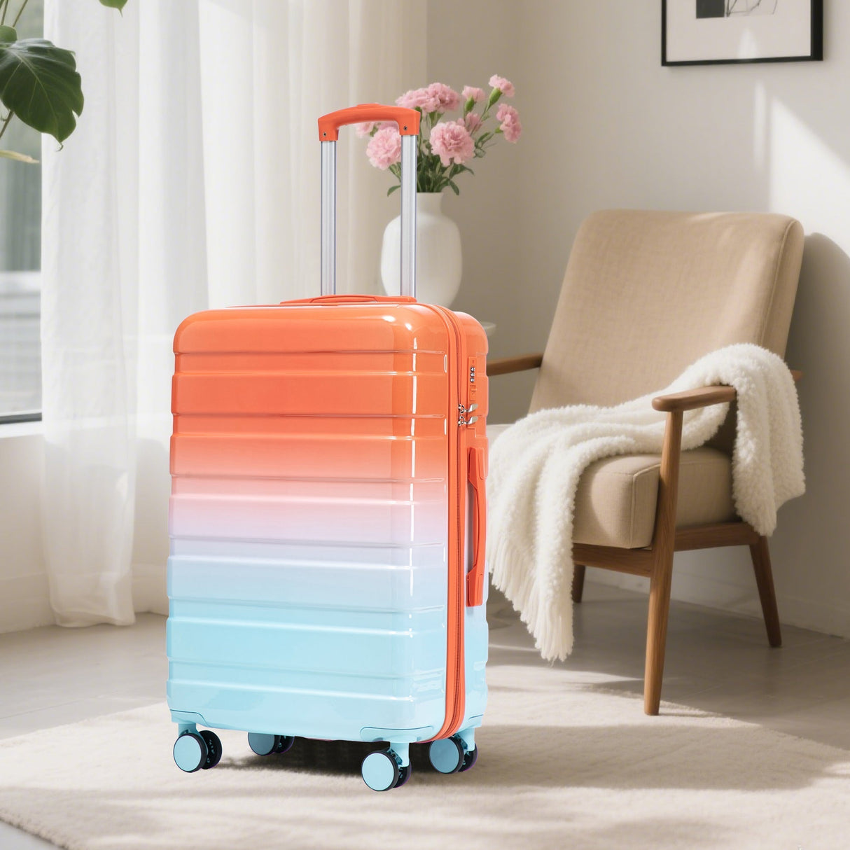 3-Piece Spinner Wheel Luggage Set with Gradient Color