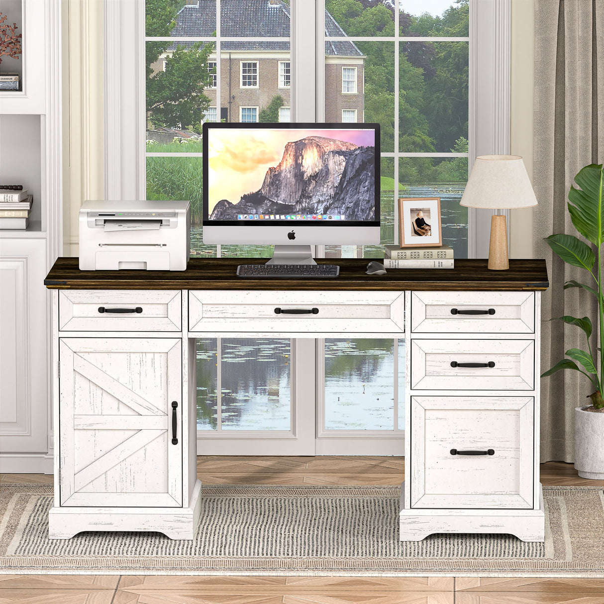 58" Farmhouse Executive Desk