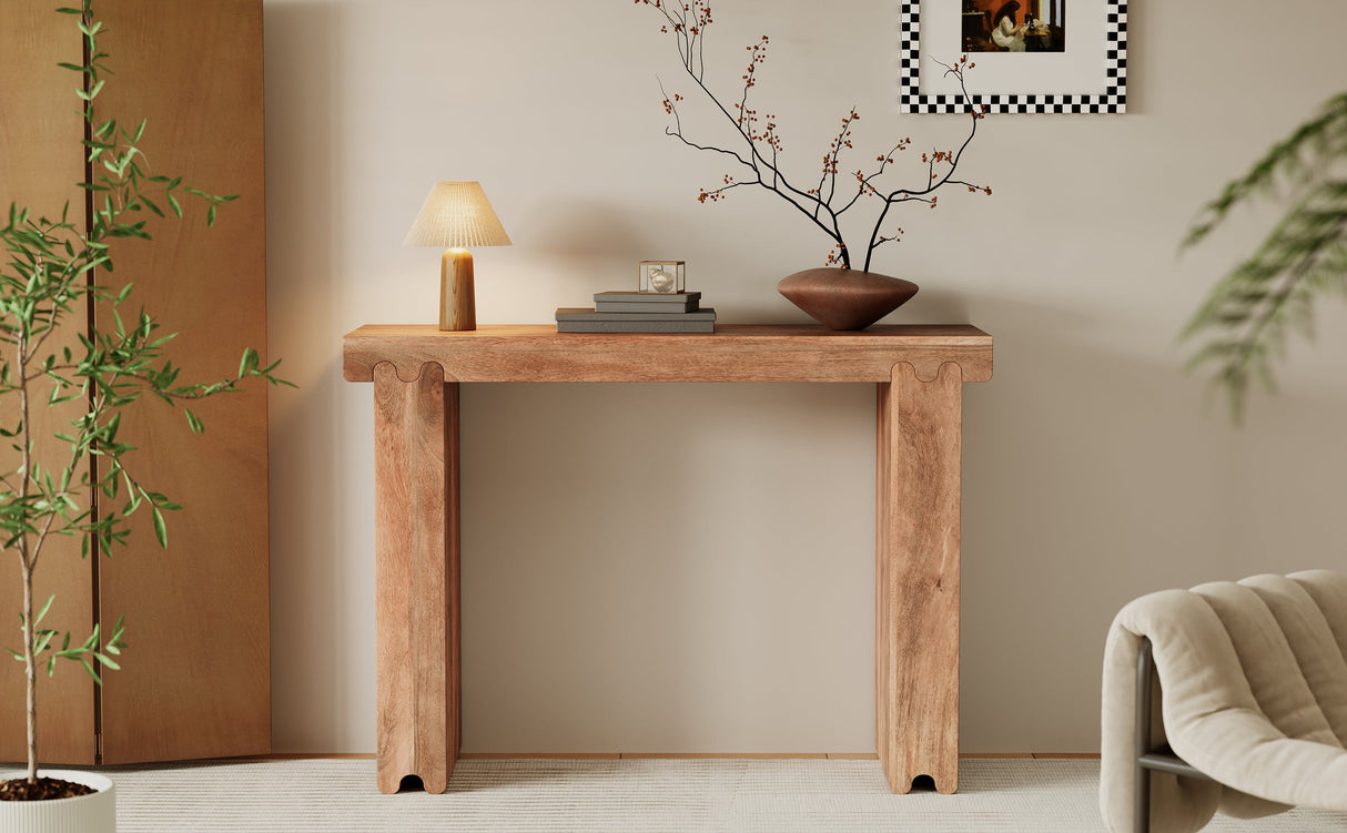 TREXM Console Table in Honey Finish
