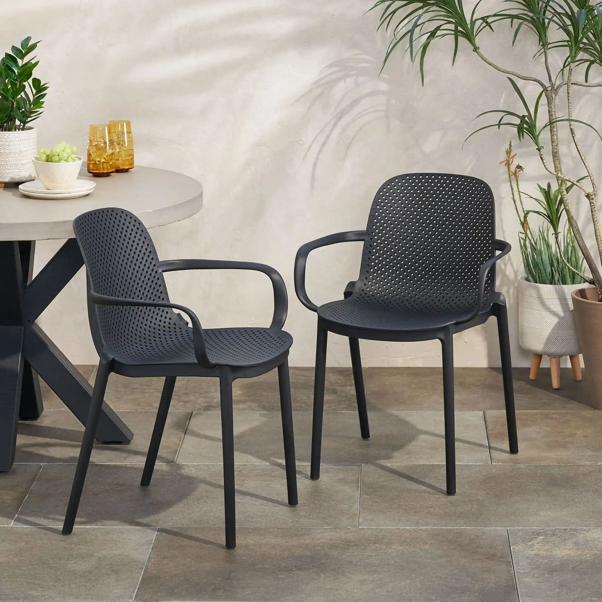 Roxanne - Outdoor Stacking Dining Armchair (Set of 2)