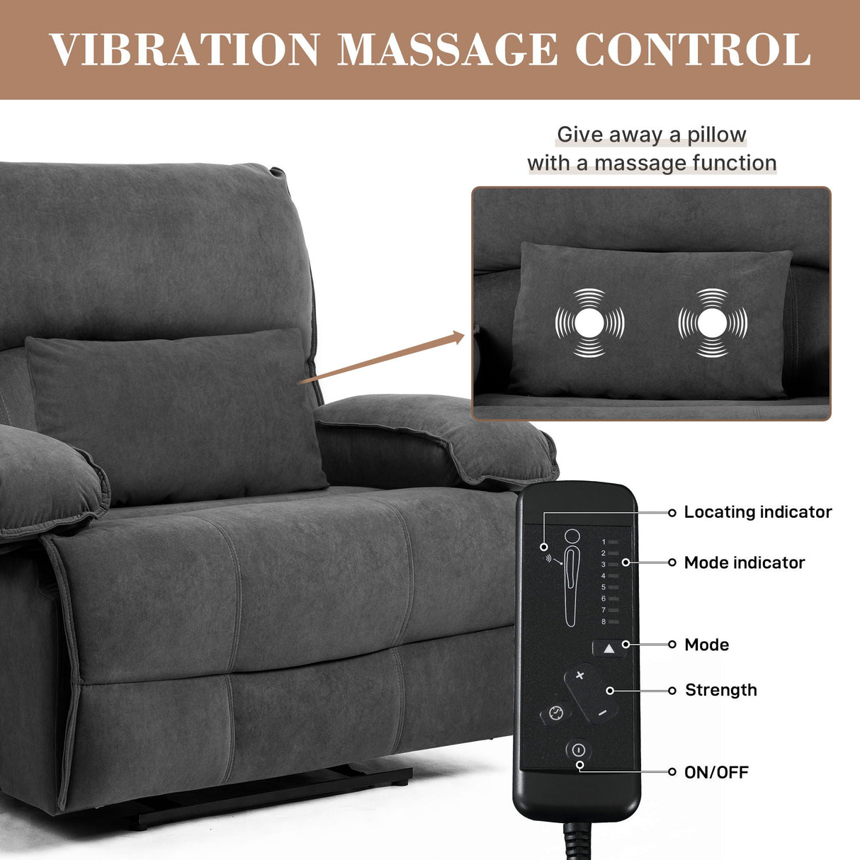 Oversized Manual Recliner Chair Sofa For Living Room