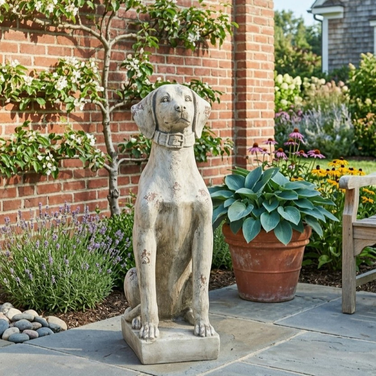 MGO Dog Decor Outdoor Dog Statue, Antique