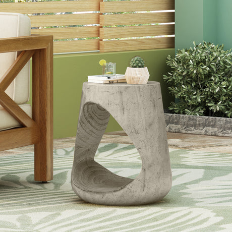Hollow-Side-Table,-Wood-like-texture,-GREY-Outdoor-Tables
