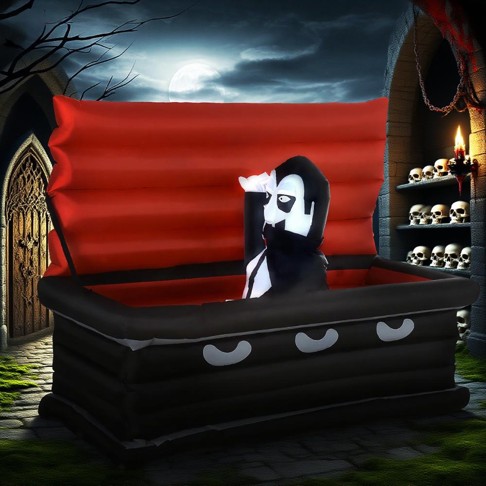 Vampire and Giant Coffin Halloween Inflatable Decoration