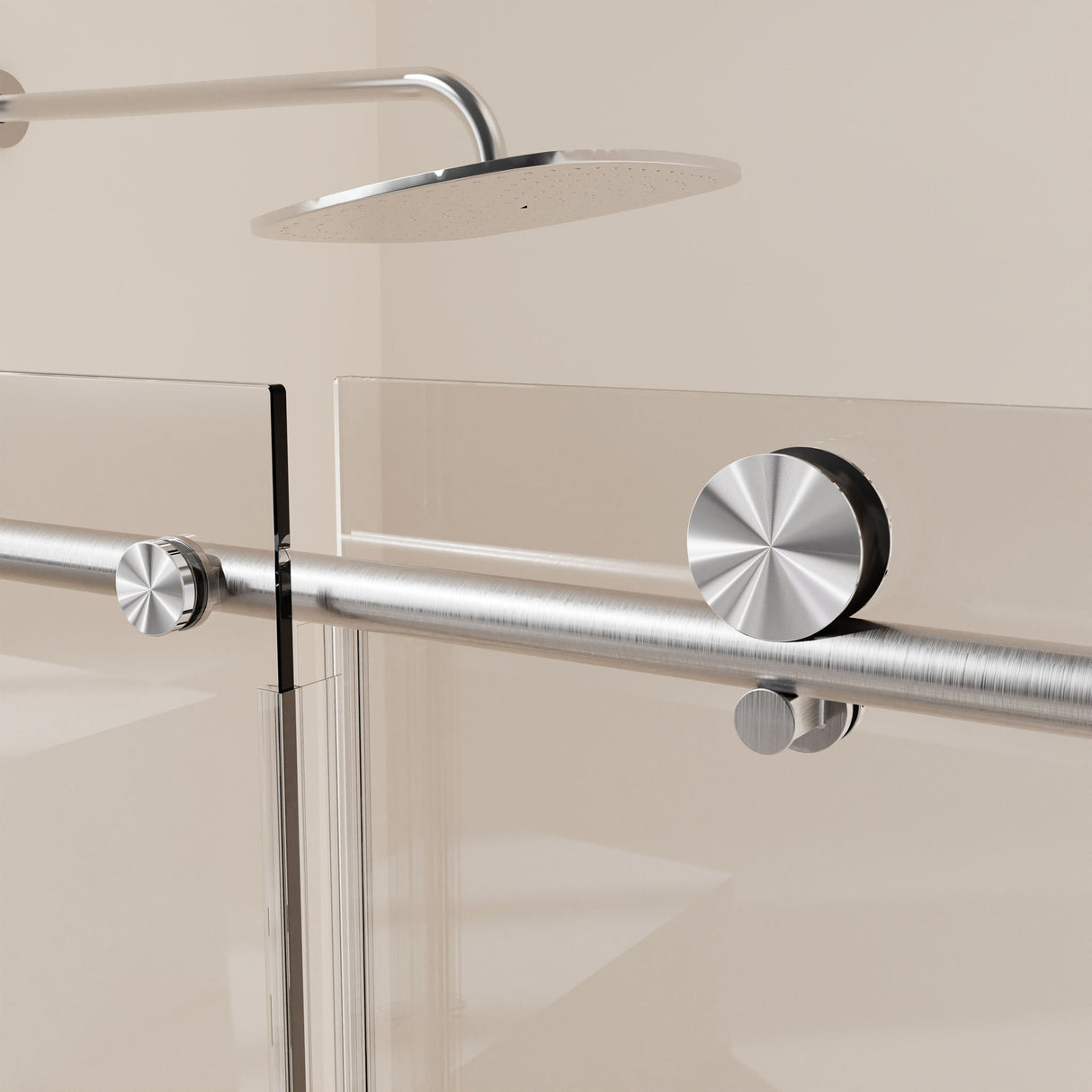 Frameless Single Sliding Soft Close Shower Doors, 5/16" Sgcc Tempered Glass