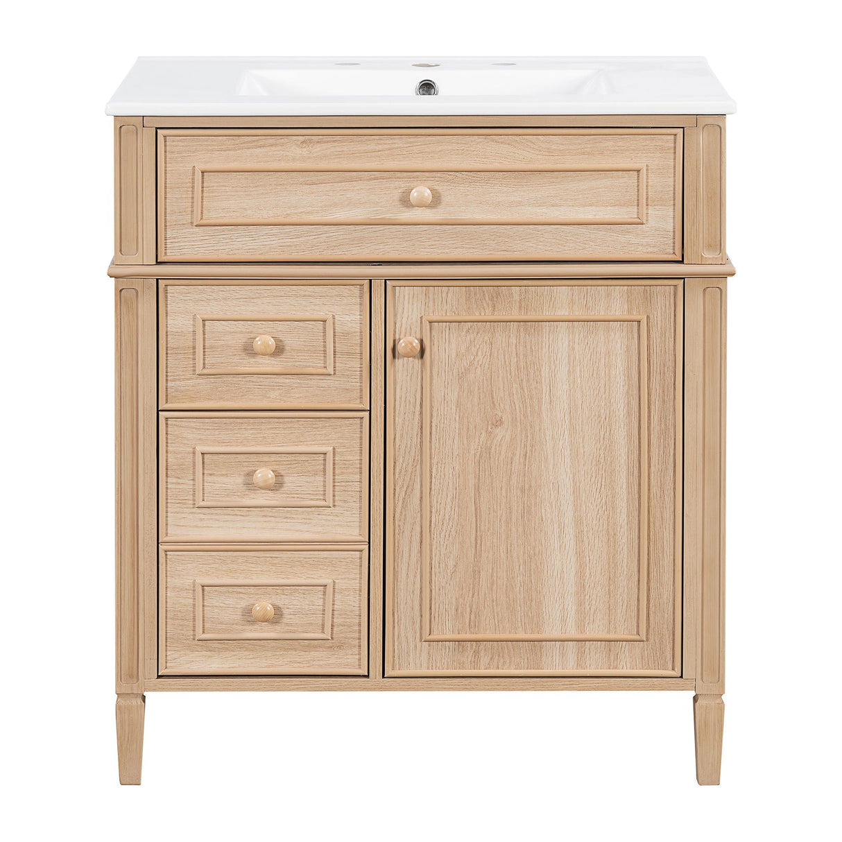 Bathroom Vanity With Sink, Flip Out Drawer, 2 Soft Close Drawers, 1 Soft Close Door - Wood