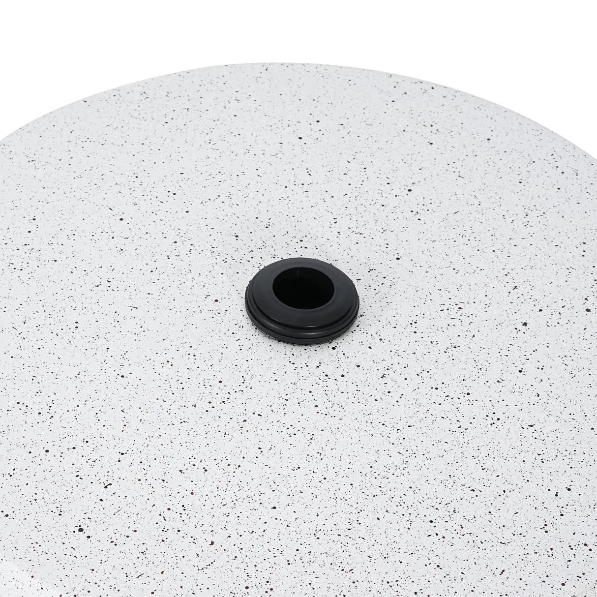 Tess MGO Outdoor Patio Side Table Umbrella Base in White Marble
