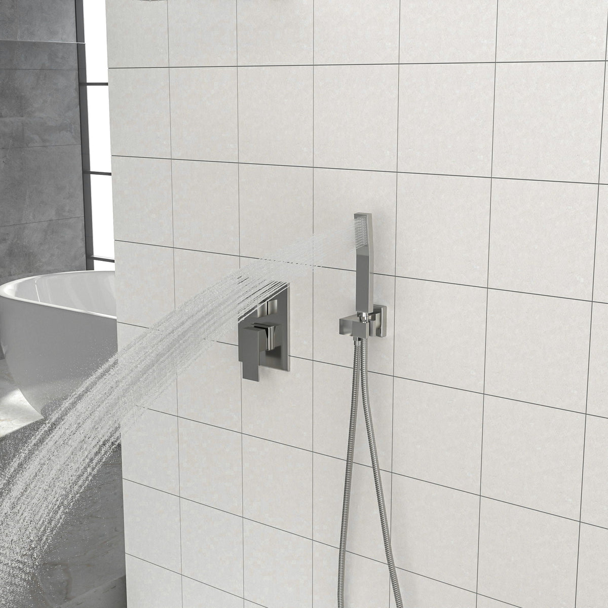 Dual Shower Head 10" Wall Mounted Shower System with Anti-Scald Valve - Black, Gold, or Gray