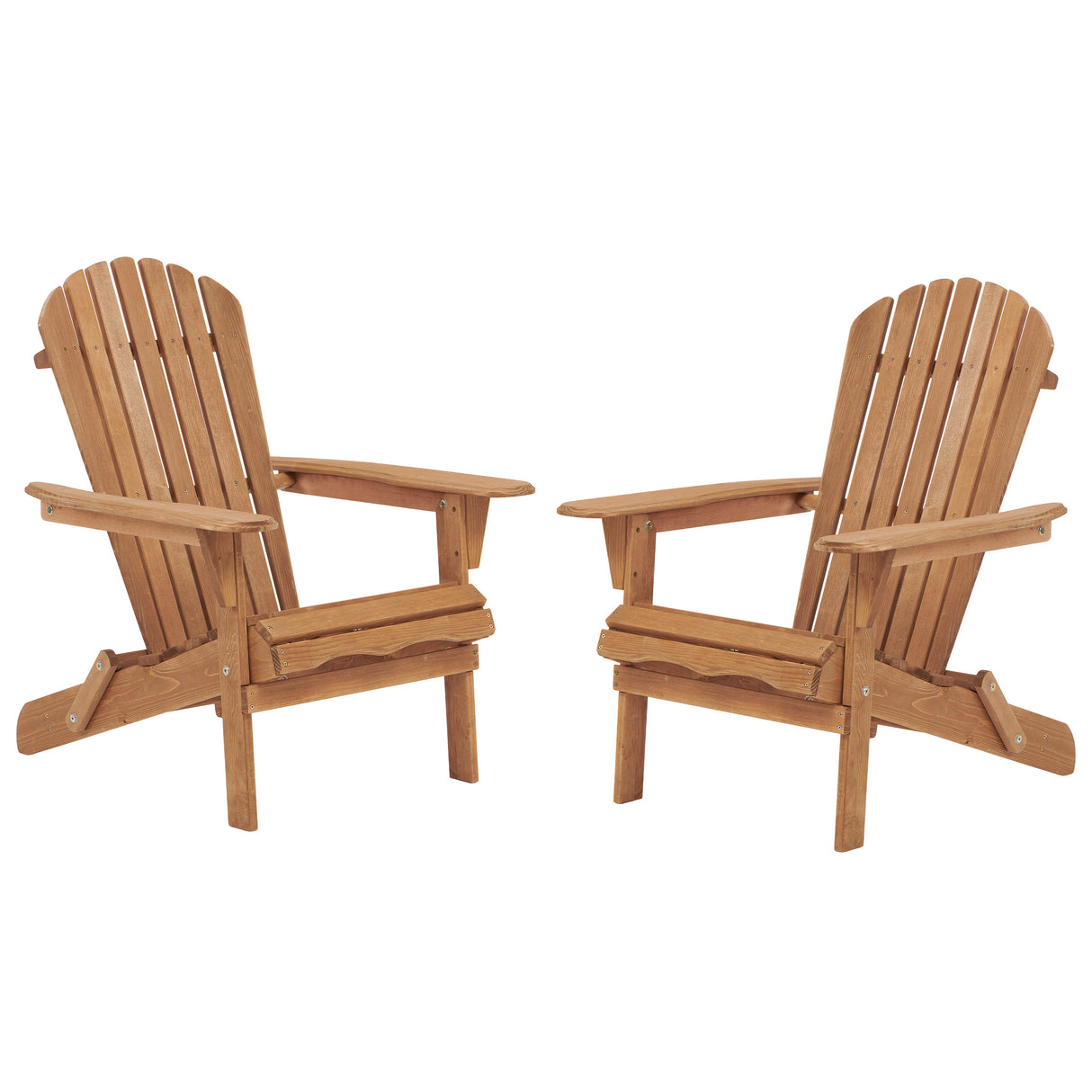 Outdoor Wooden Folding Adirondack Chair Set of 2
