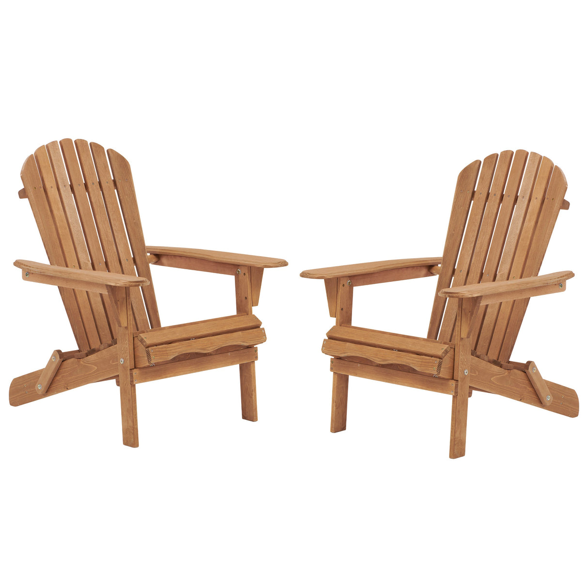 Outdoor Wooden Folding Adirondack Chair Set of 2