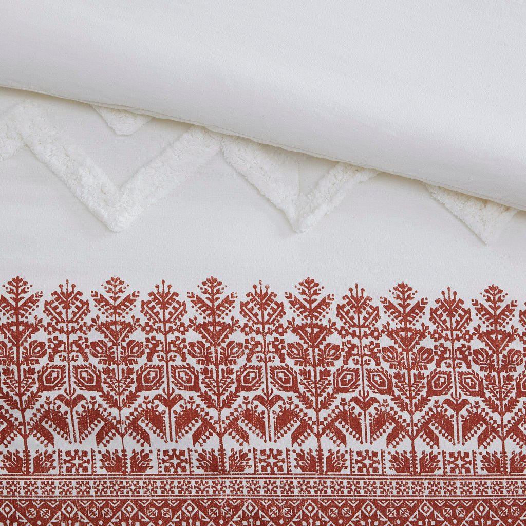 3 Piece Cotton Duvet Cover Set with Chenille Tufting - King/Cal King : 106W x 94L - Tuesday Morning - Comforters & Duvets