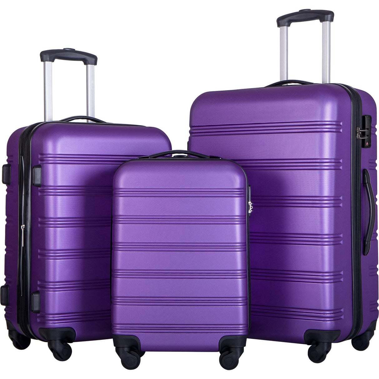3 Piece Luggage Set Hardside Spinner Suitcase with TSA Lock 20" 24" 28" Available - Tuesday Morning - Luggage