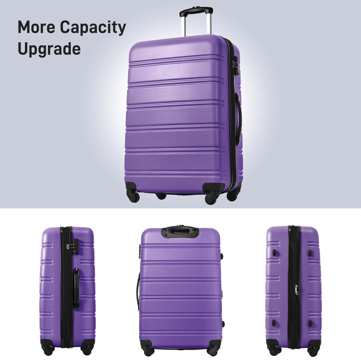 3 Piece Luggage Set Hardside Spinner Suitcase with TSA Lock 20" 24" 28" Available - Tuesday Morning - Luggage