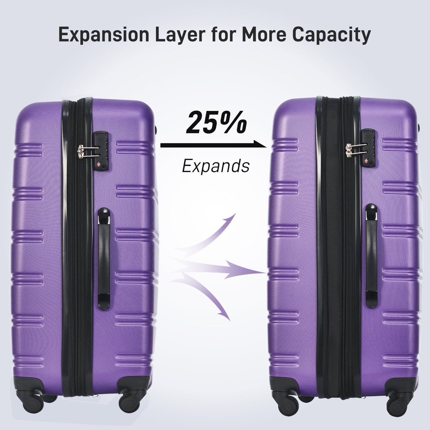 3 Piece Luggage Set Hardside Spinner Suitcase with TSA Lock 20" 24" 28" Available - Tuesday Morning - Luggage