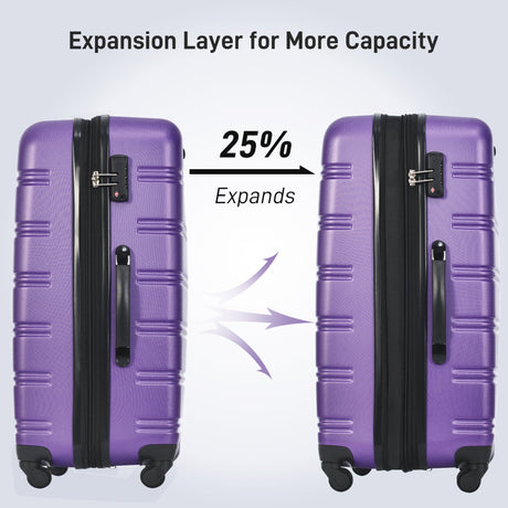 3 Piece Luggage Set Hardside Spinner Suitcase with TSA Lock 20" 24" 28" Available - Tuesday Morning - Luggage