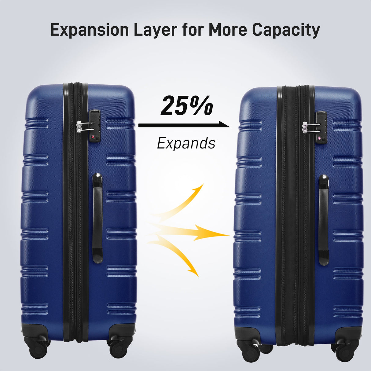 3 Piece Luggage Set Hardside Spinner Suitcase with TSA Lock 20" 24" 28" Available - Tuesday Morning - Luggage