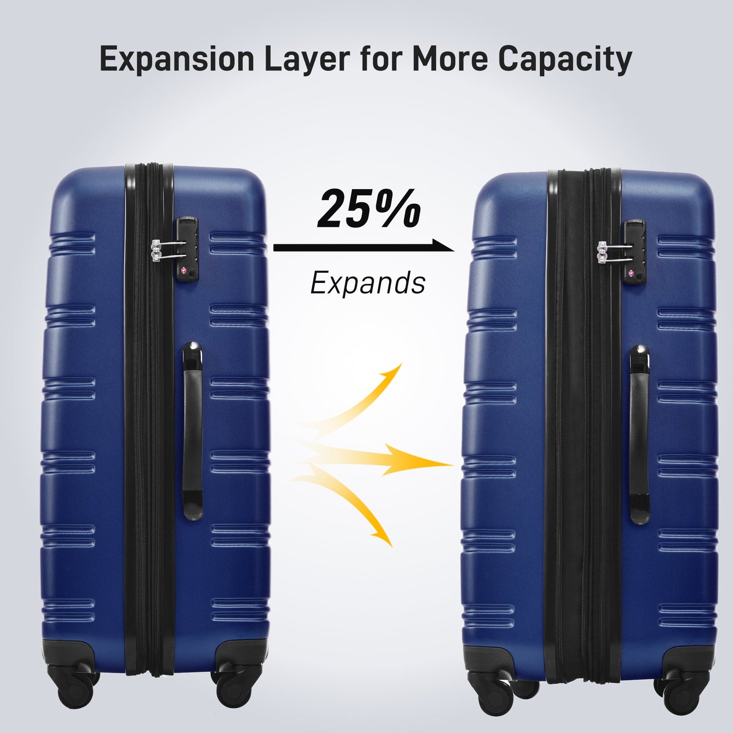 3 Piece Luggage Set Hardside Spinner Suitcase with TSA Lock 20" 24" 28" Available - Tuesday Morning - Luggage