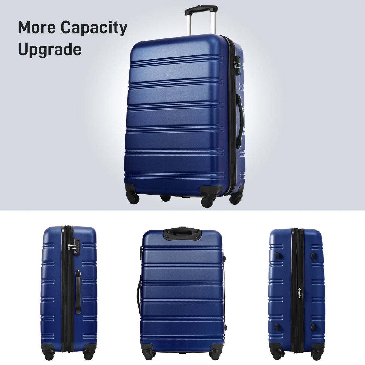 3 Piece Luggage Set Hardside Spinner Suitcase with TSA Lock 20" 24" 28" Available - Tuesday Morning - Luggage