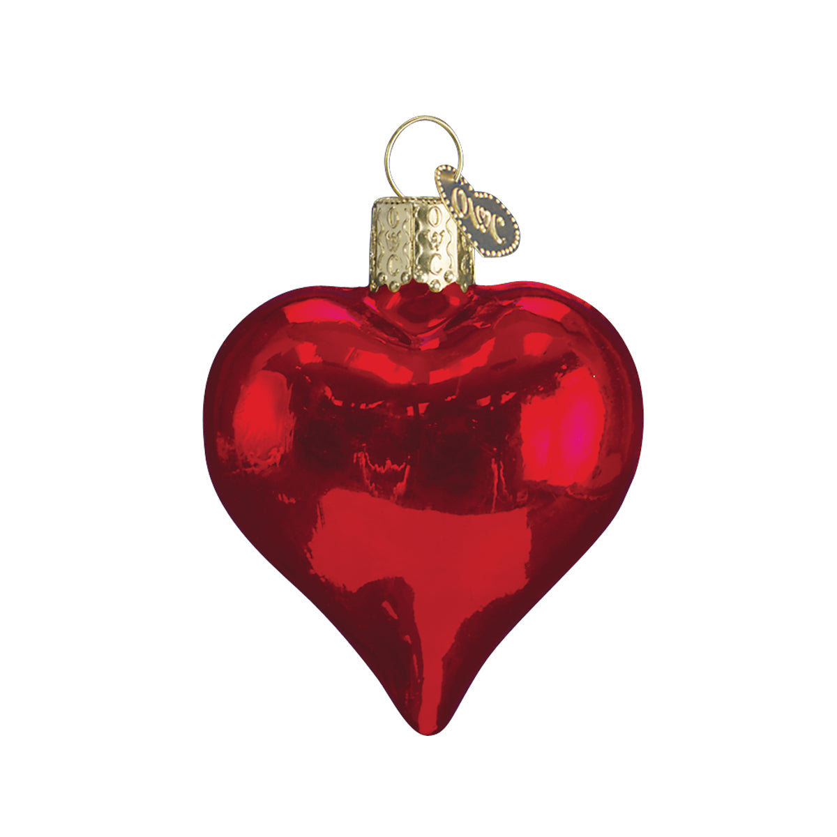 Shiny Red Heart Glass Ornament by Old World Christmas
