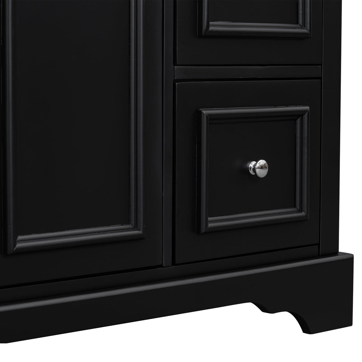 Bathroom Vanity With Sink, Soft-Close Doors, Adjustable U-Shelf, 3 Drawers