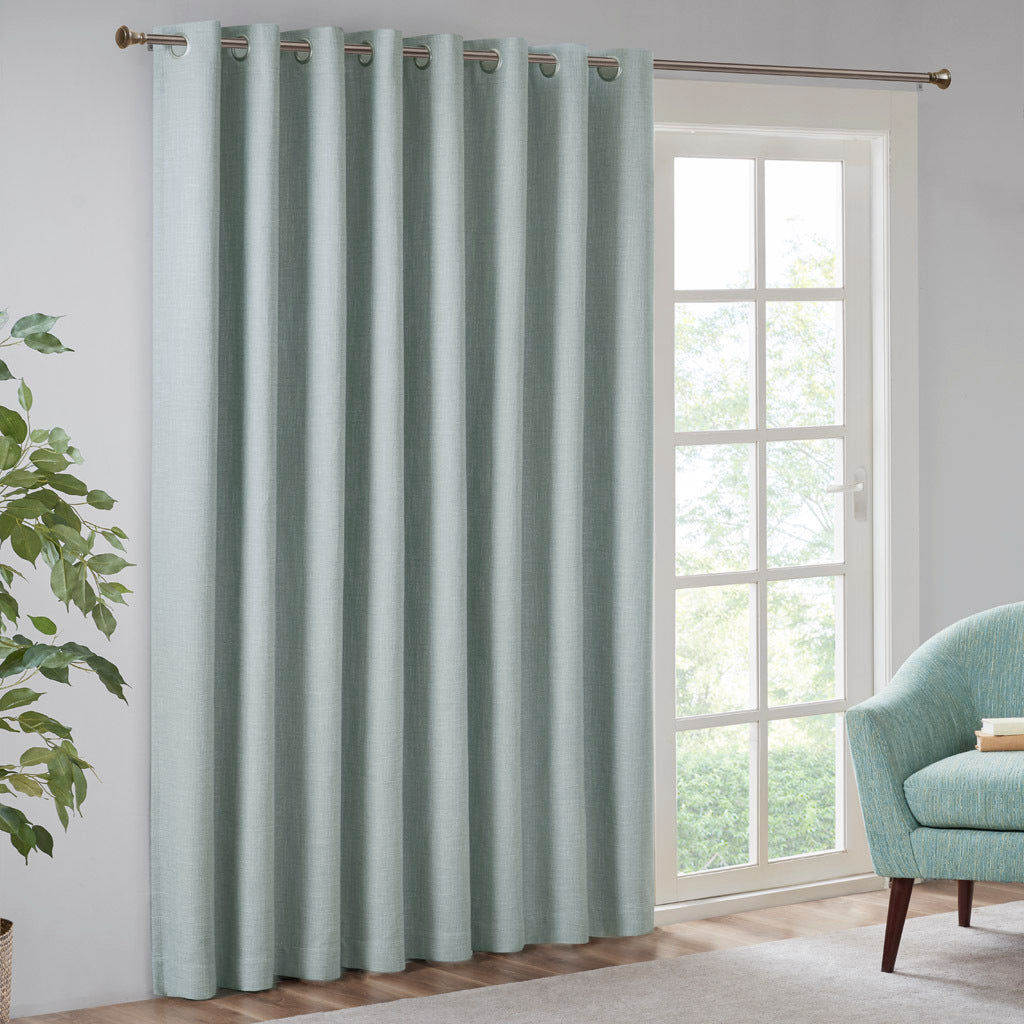 Printed heathered blackout window patio panel