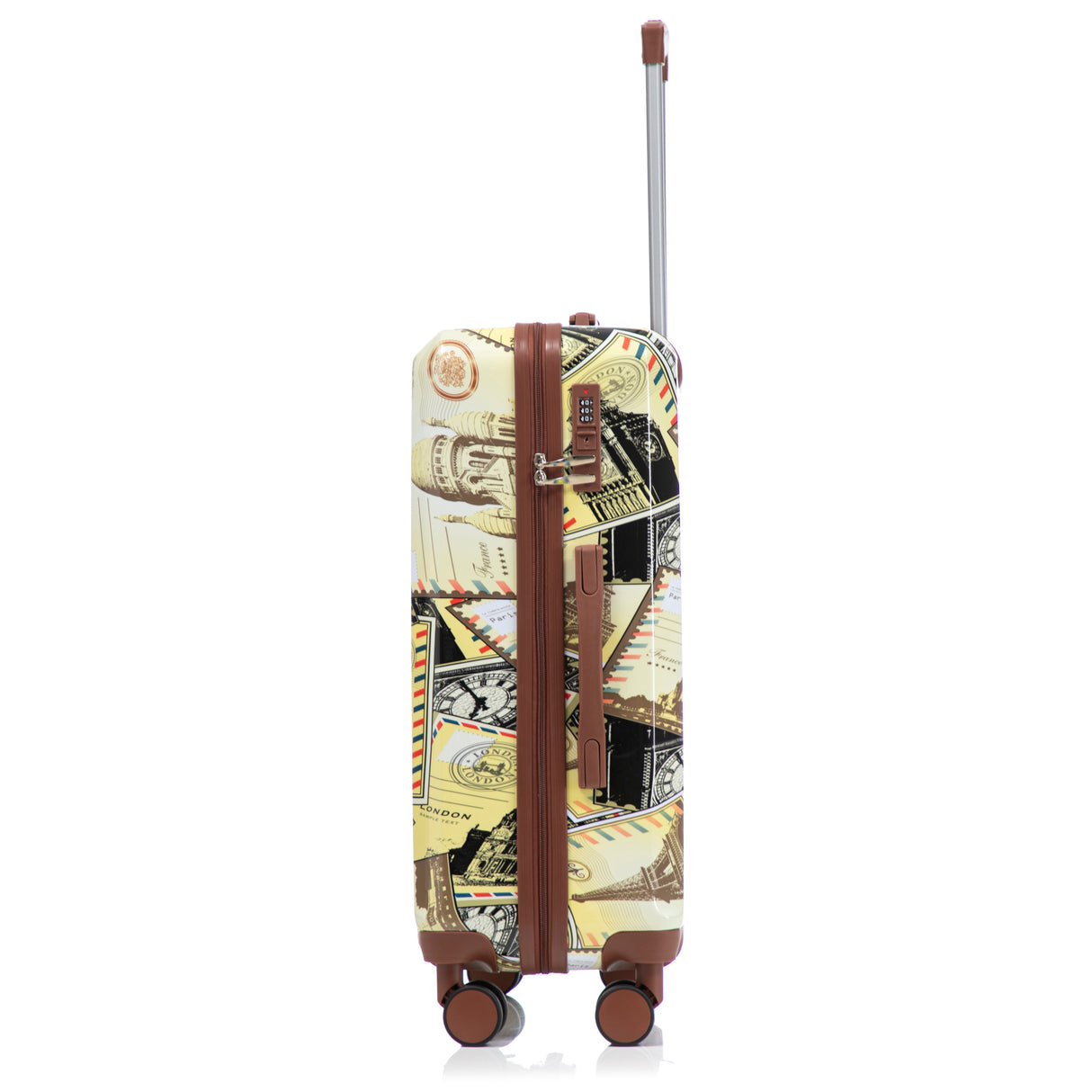 3-Piece PC Spinner Wheel Luggage Set with Printed Pattern