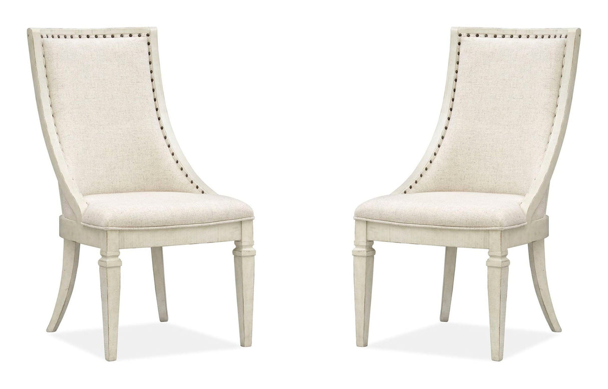 Newport - Dining Arm Chair With Upholstered Seat & Back (Set of 2) - Alabaster