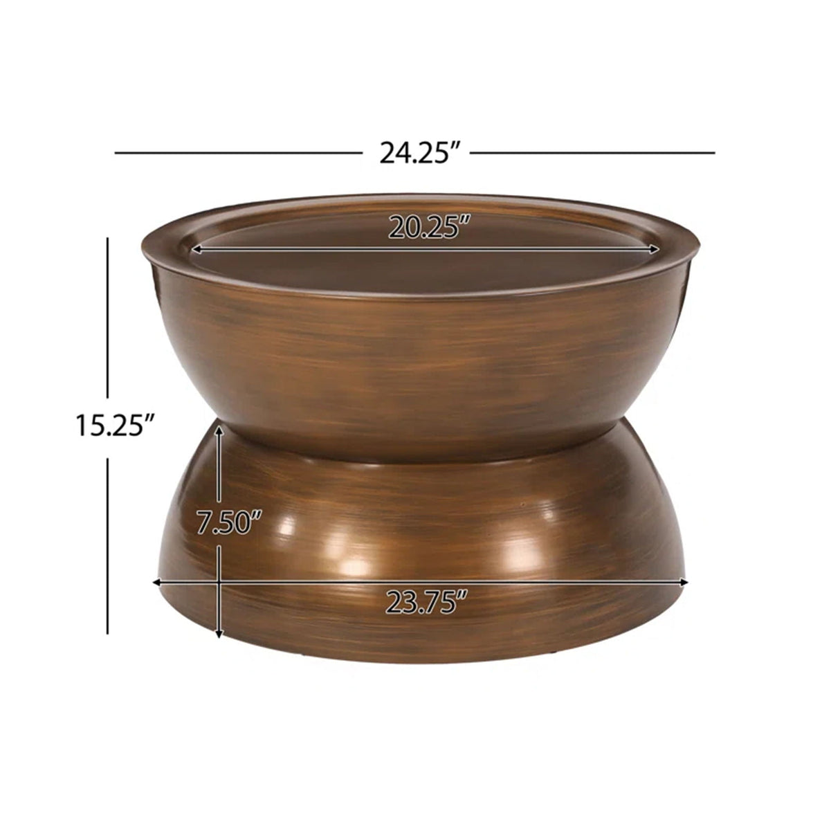 Sparling Modern Iron Hourglass Coffee Table