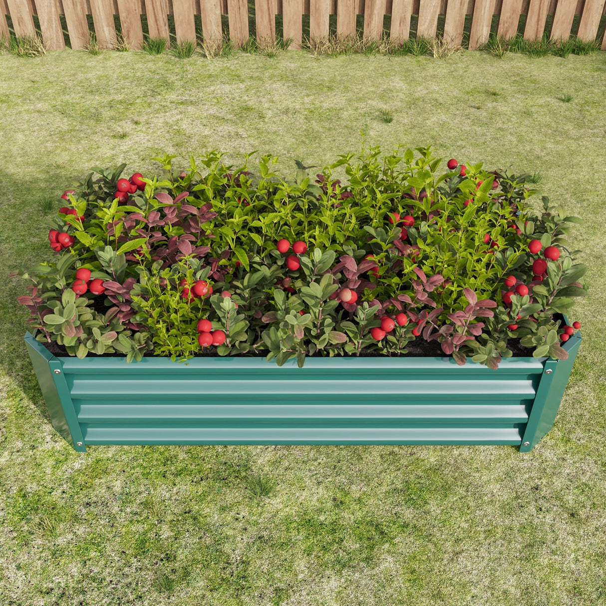 Metal Raised Garden Bed, Rectangle Raised Planter 4×2×1ft