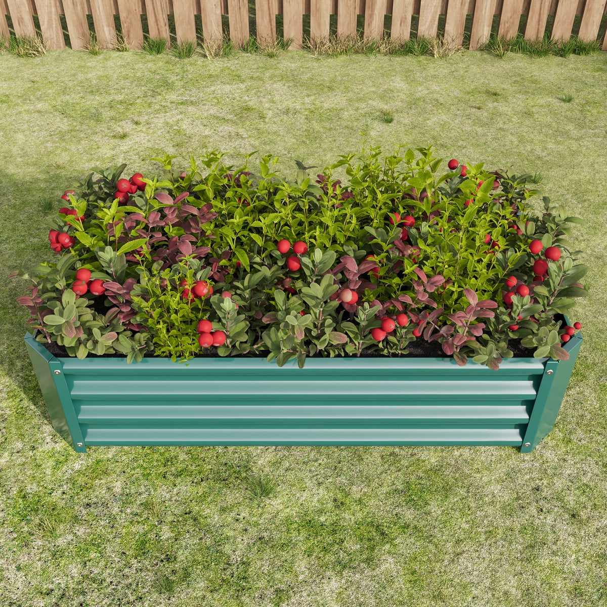 Metal Raised Garden Bed, Rectangle Raised Planter 4×2×1ft