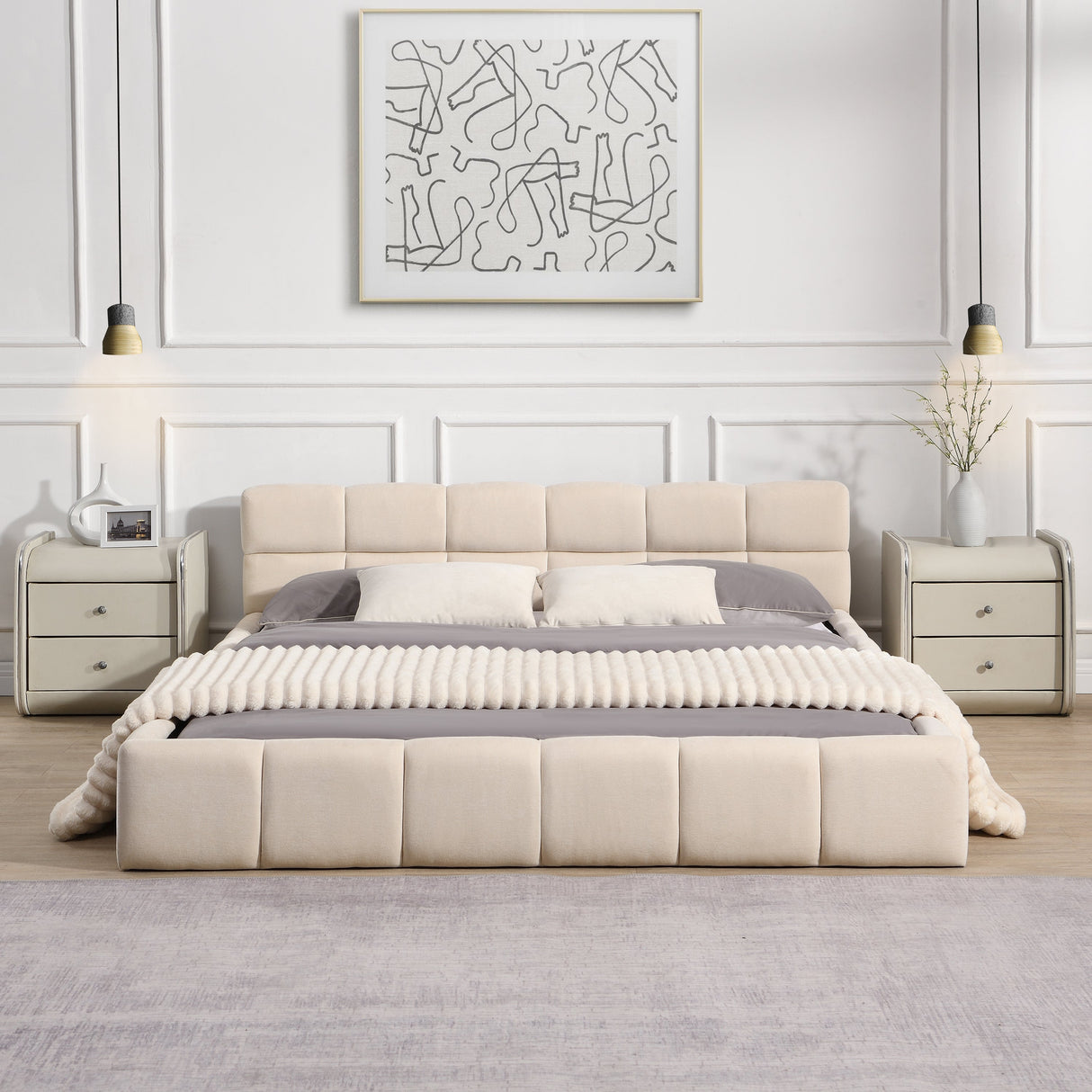 Elegant Chenille Upholstered Bed