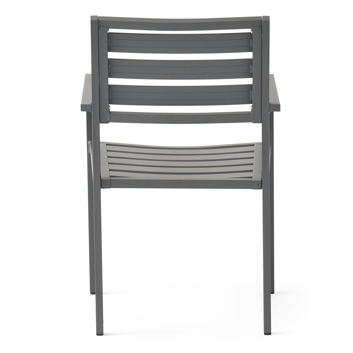 Outdoor Modern Aluminum Dining Chair (Set of 2), Gun Metal Gray